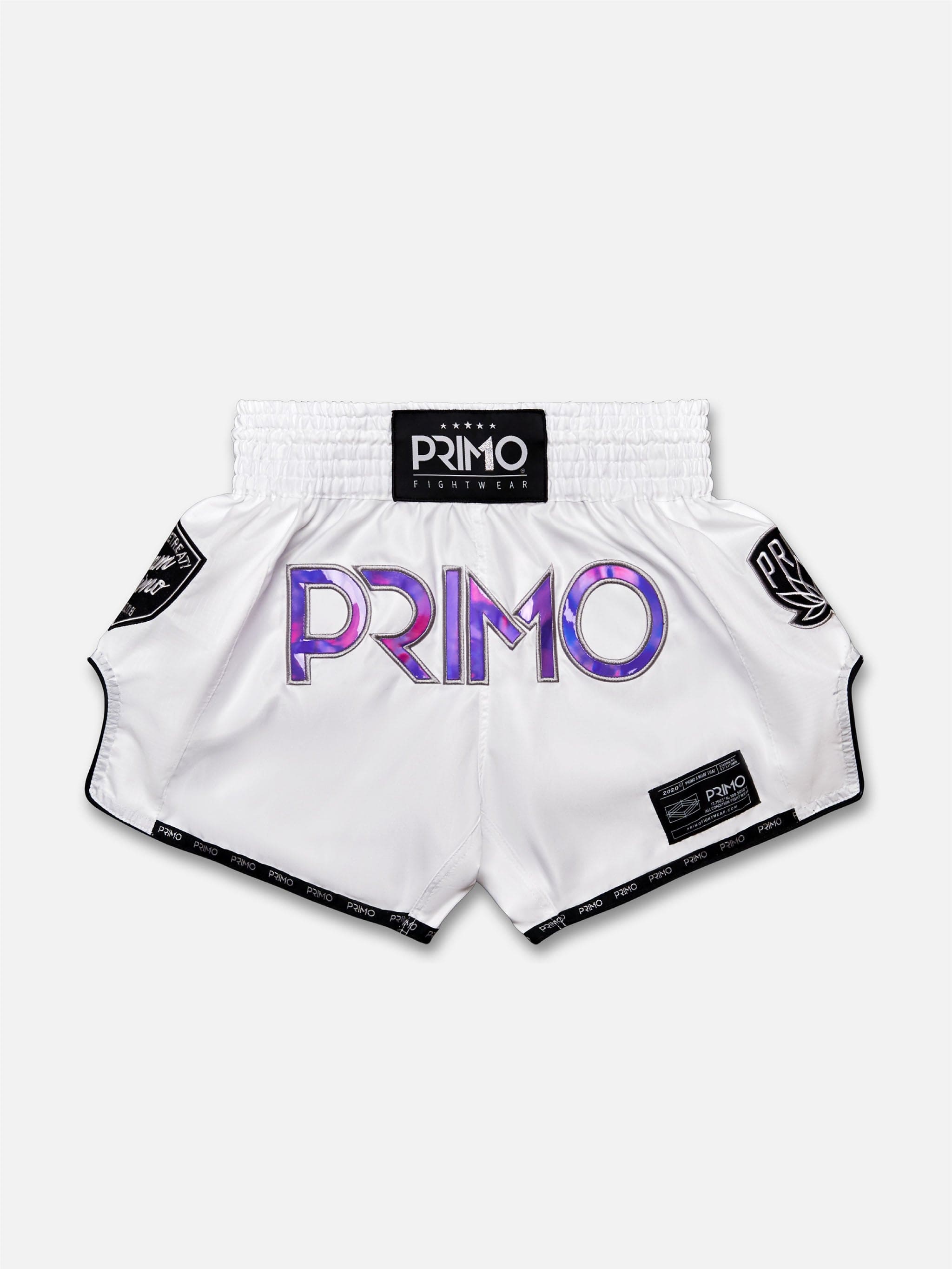 Primo Fight Wear Muay Thai Shorts Purple Haze Hologram Series Primo Fight Wear Official