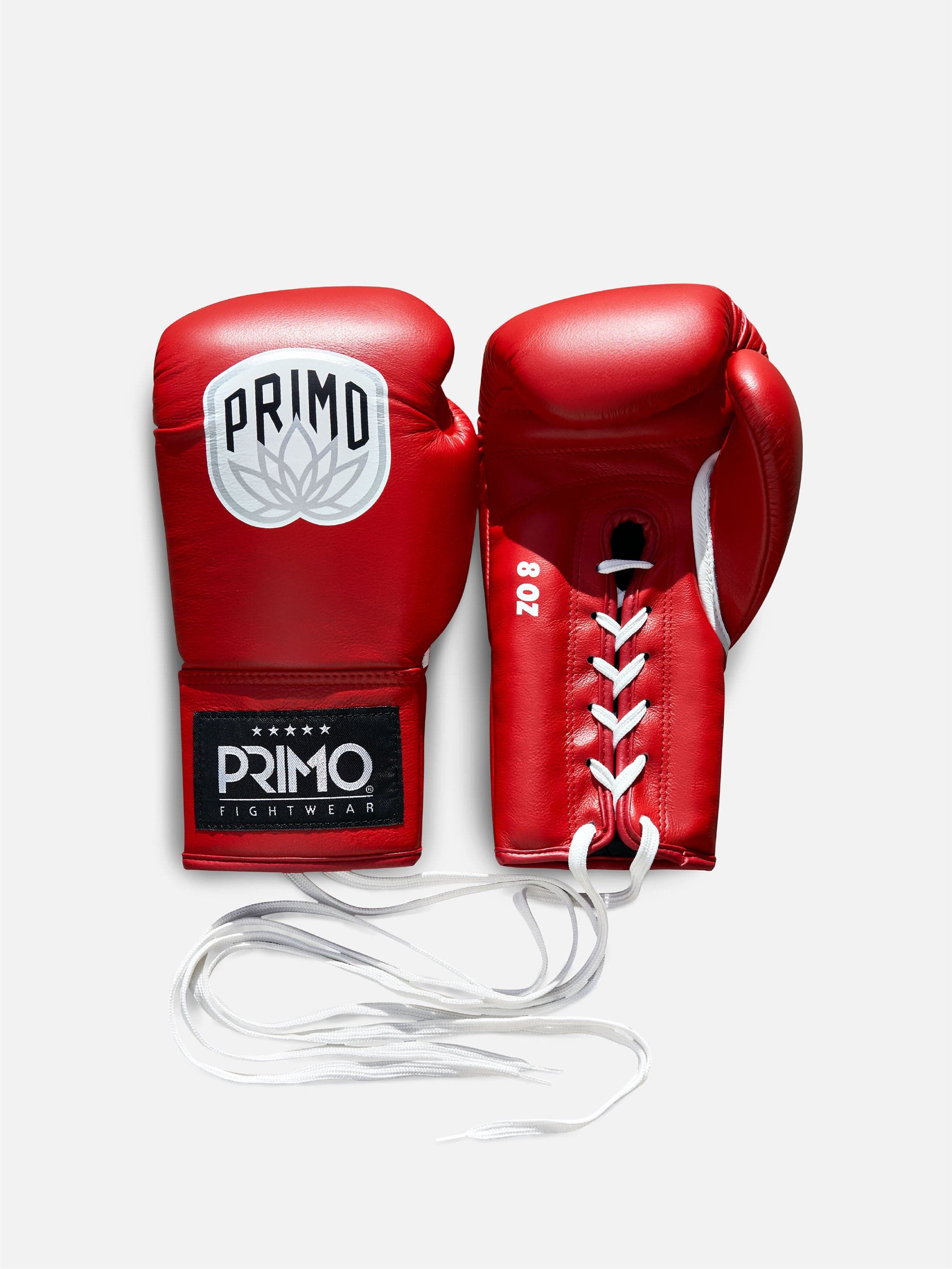 Primo Pro Lace Up Boxing Gloves Red